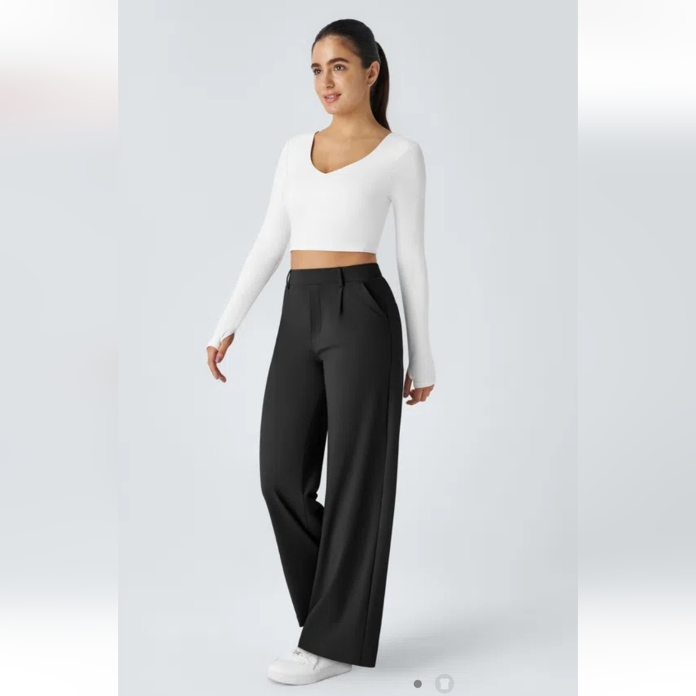 NWT Halara HaloTek Air High Waisted Side Pocket Straight Leg Work Pants